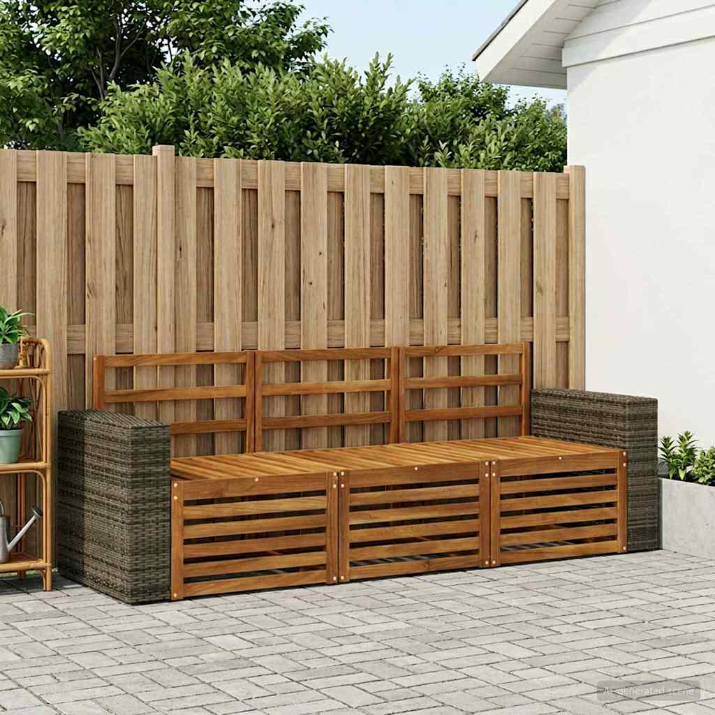 vidaXL Sofa Sets 3 pcs Solid Acacia Wood 1