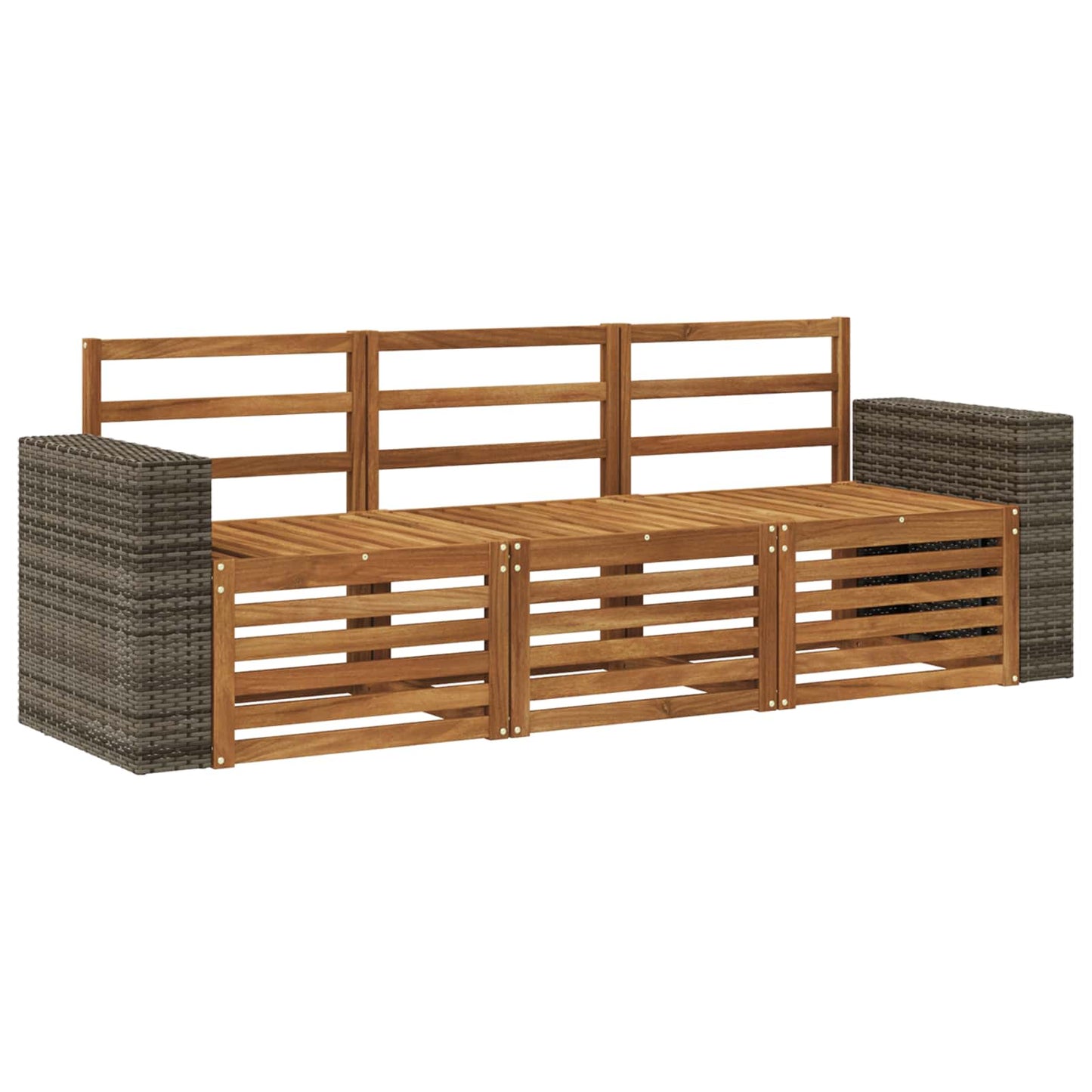 vidaXL Sofa Sets 3 pcs Solid Acacia Wood 2