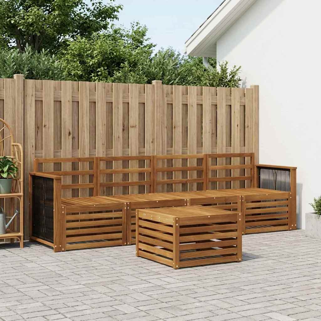 vidaXL Outdoor Sofa Set 5 pcs Natural Solid Acacia Wood 1
