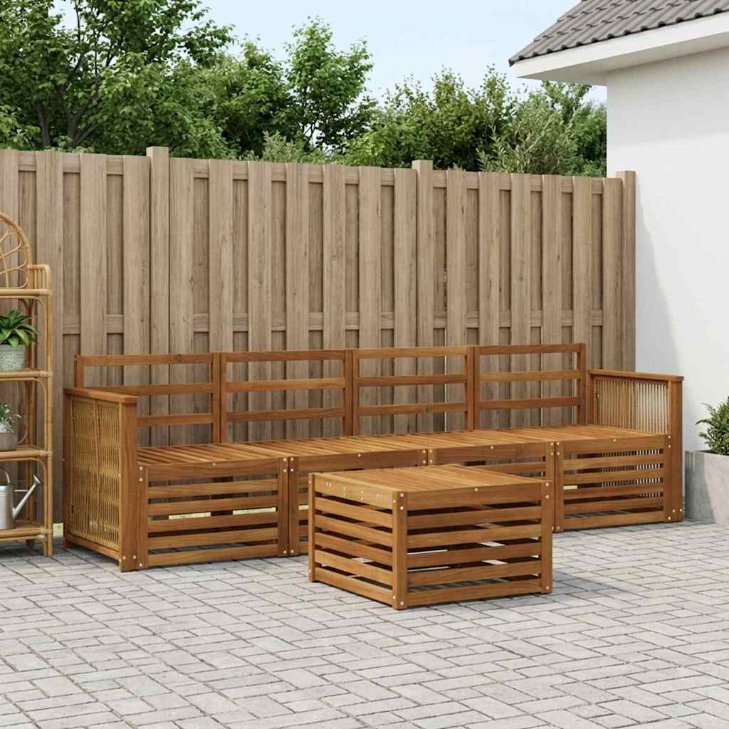 vidaXL Outdoor Sofa Set 5 pcs Natural Solid Acacia Wood 1