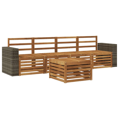 vidaXL Outdoor Sofa Set 5 pcs Natural Solid Acacia Wood 2