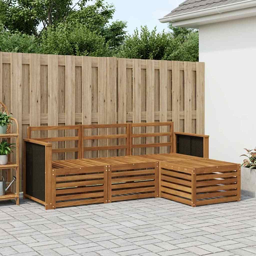 vidaXL Outdoor Sofa Set 4 pcs Natural 1