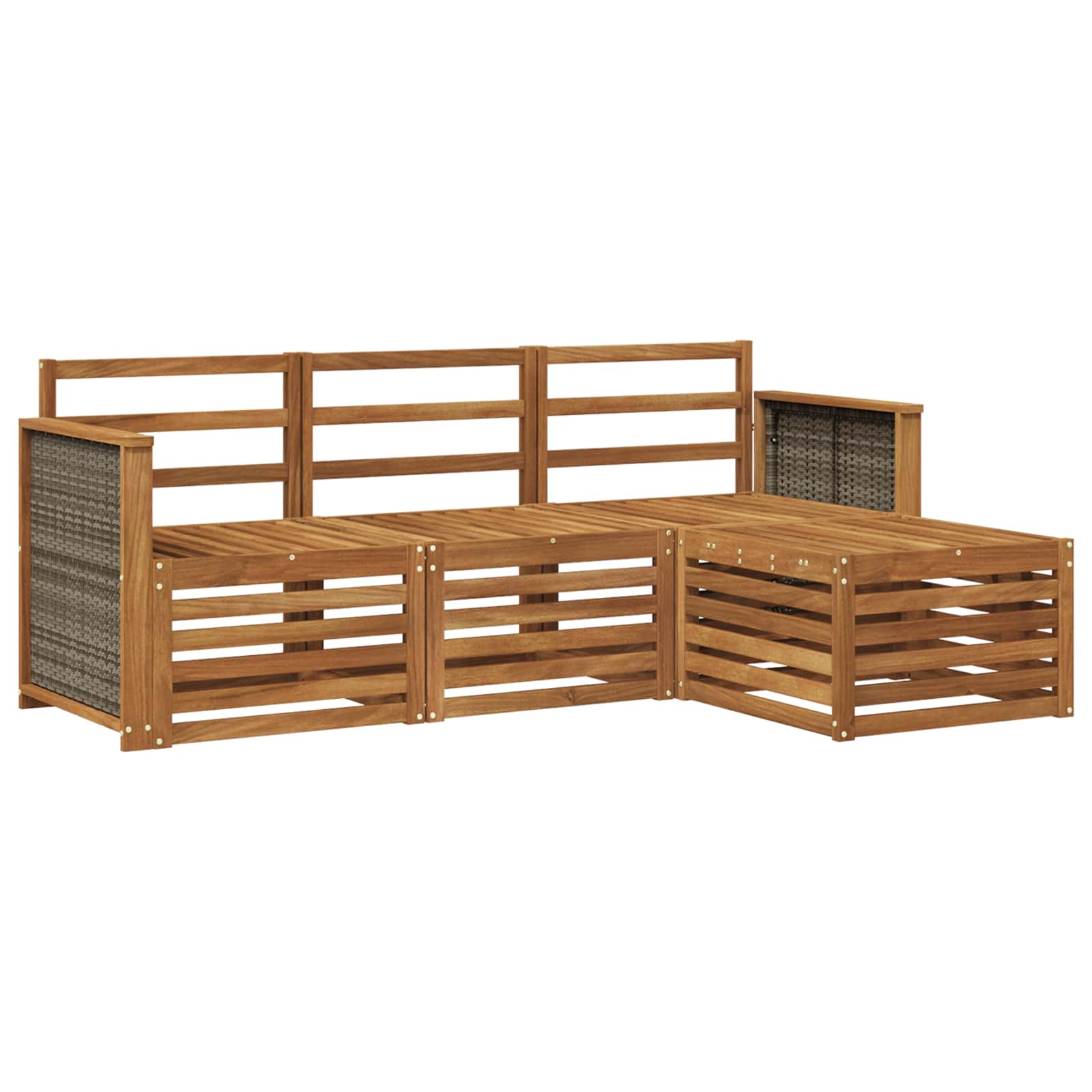 vidaXL Outdoor Sofa Set 4 pcs Natural 2