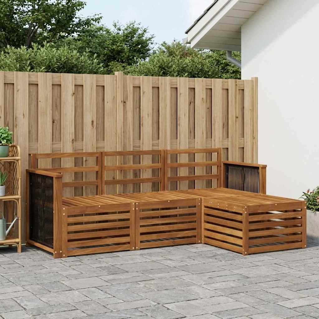 vidaXL Outdoor Sofa Set 4 pcs Natural 1