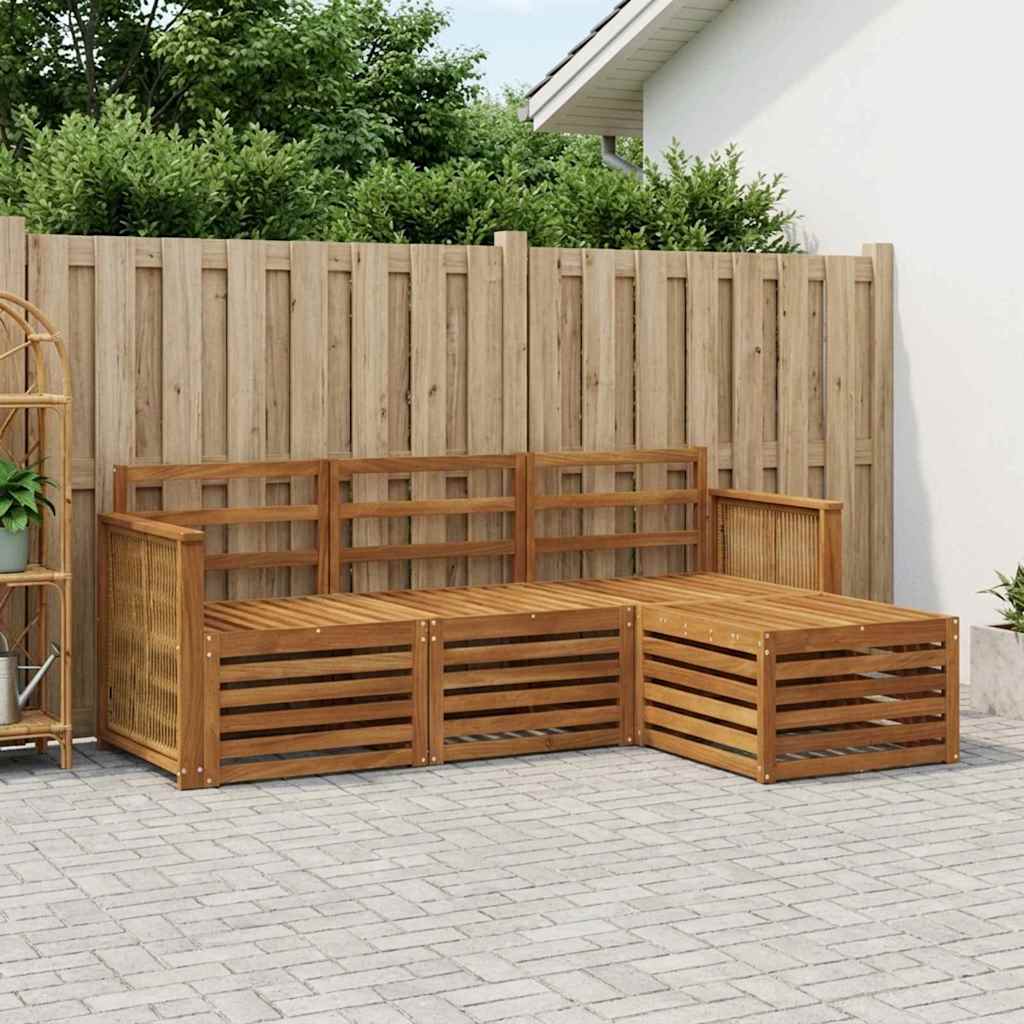 vidaXL Outdoor Sofa Set 4 pcs Natural 1