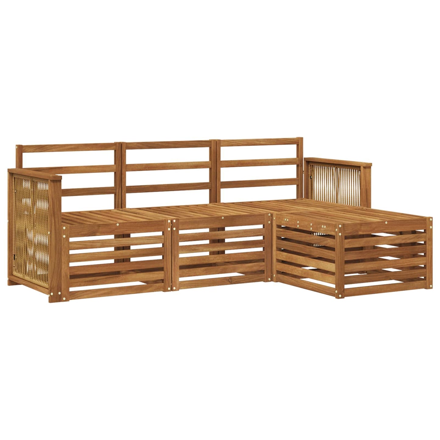 vidaXL Outdoor Sofa Set 4 pcs Natural 2