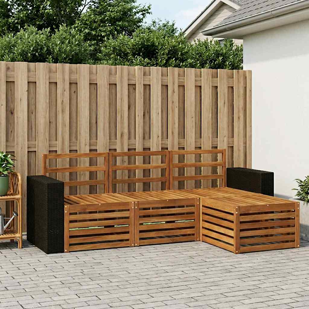 vidaXL Outdoor Sofa Set 4 pcs Natural 1
