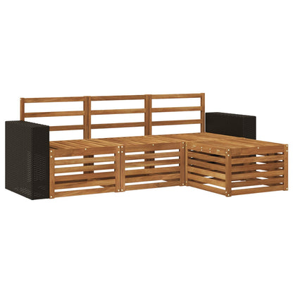 vidaXL Outdoor Sofa Set 4 pcs Natural 2