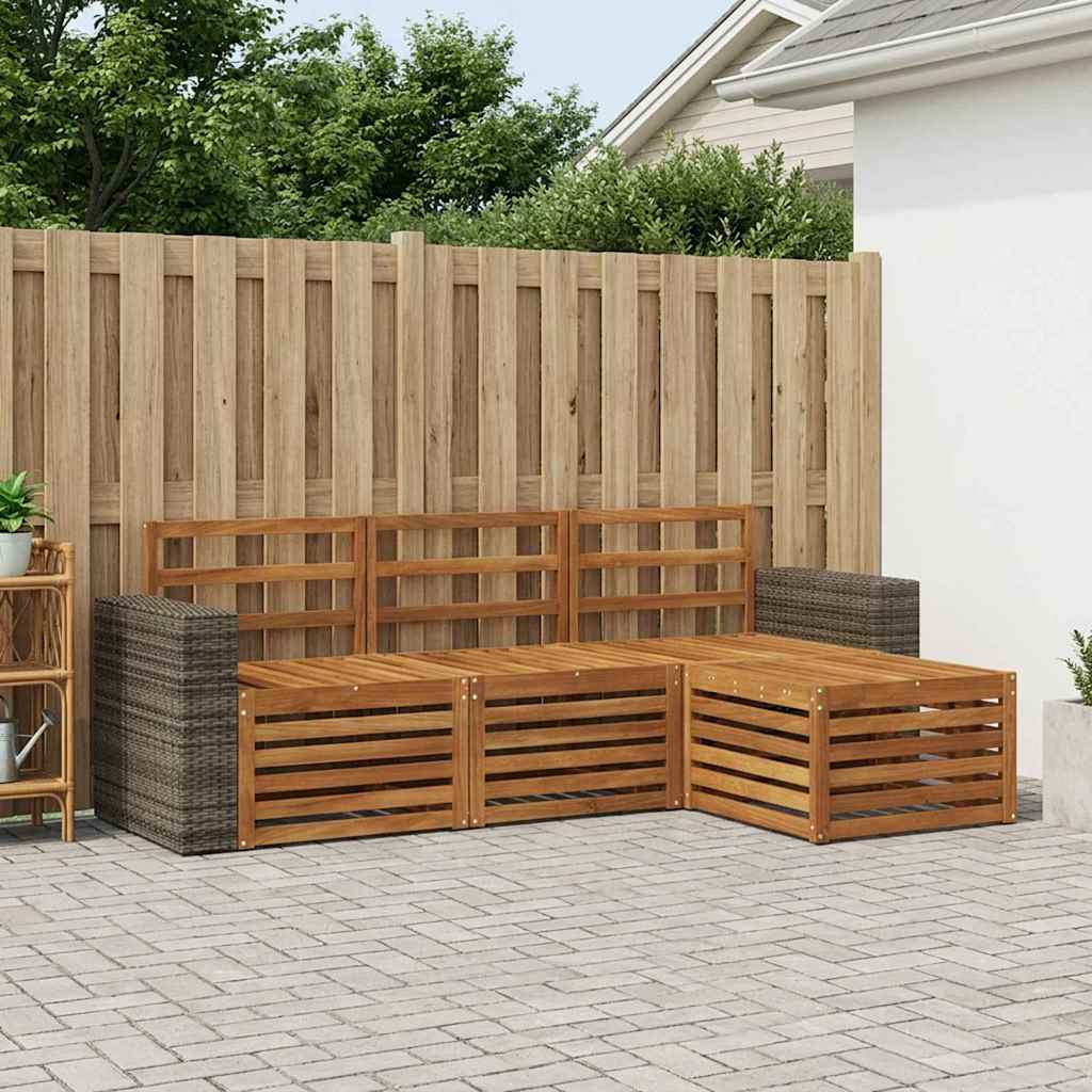 vidaXL Outdoor Sofa Set 4 pcs Natural 1