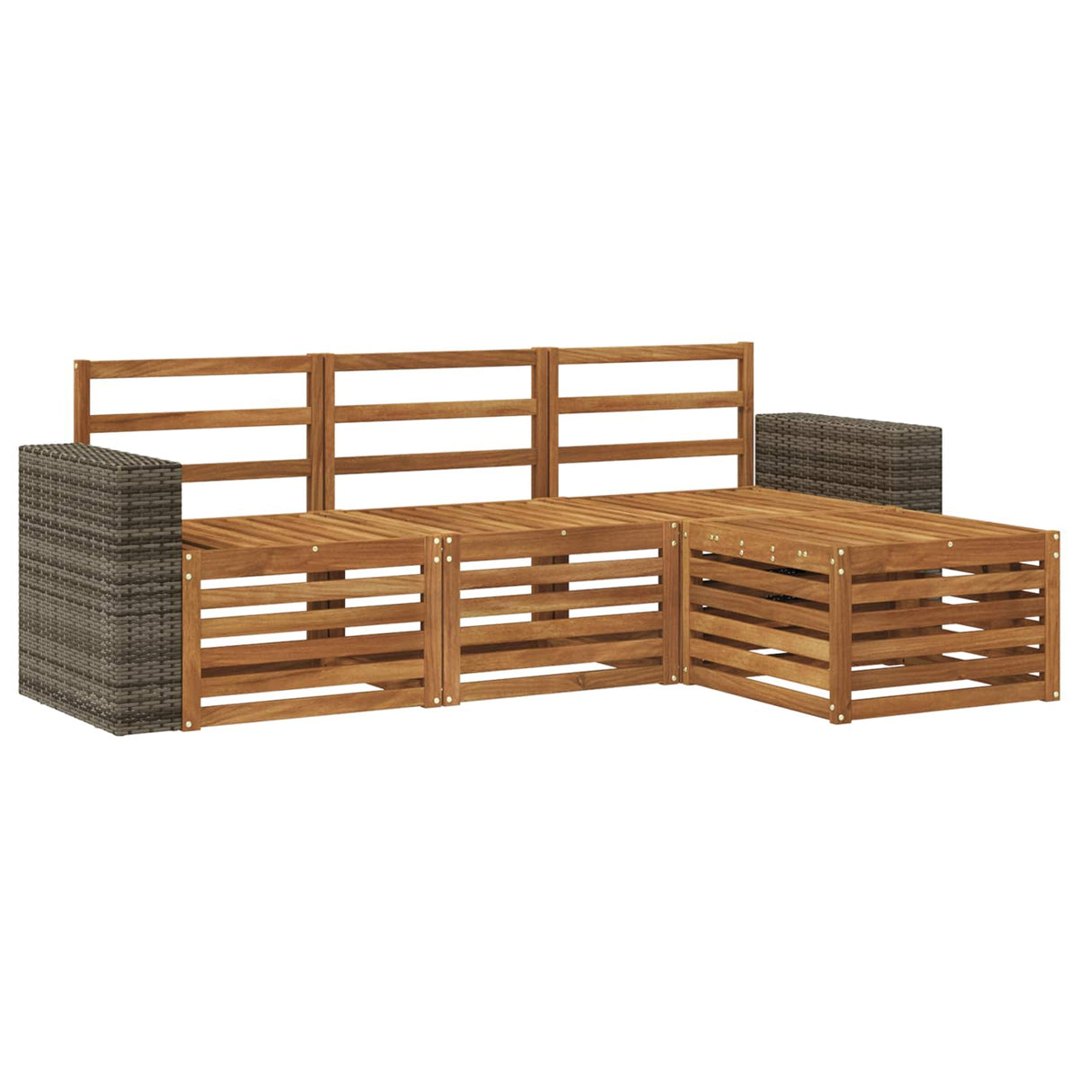 vidaXL Outdoor Sofa Set 4 pcs Natural 2