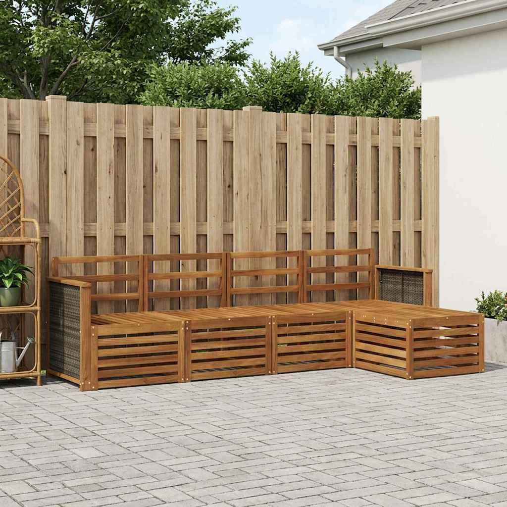 vidaXL Outdoor Sofa Set 5 pcs Natural 1