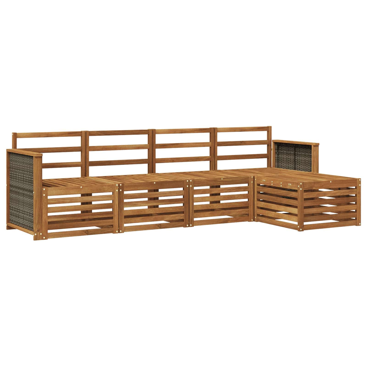 vidaXL Outdoor Sofa Set 5 pcs Natural 2