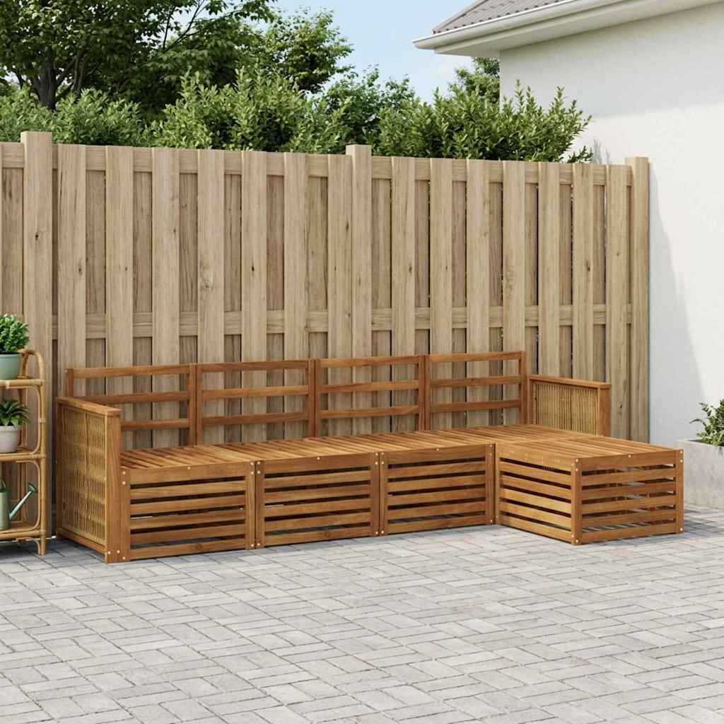vidaXL Outdoor Sofa Set 5 pcs Natural 1