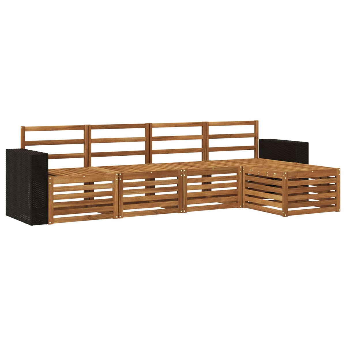 vidaXL Outdoor Sofa Set 5 pcs Natural 2