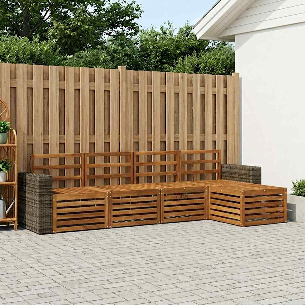 vidaXL Outdoor Sofa Set 5 pcs Natural 1