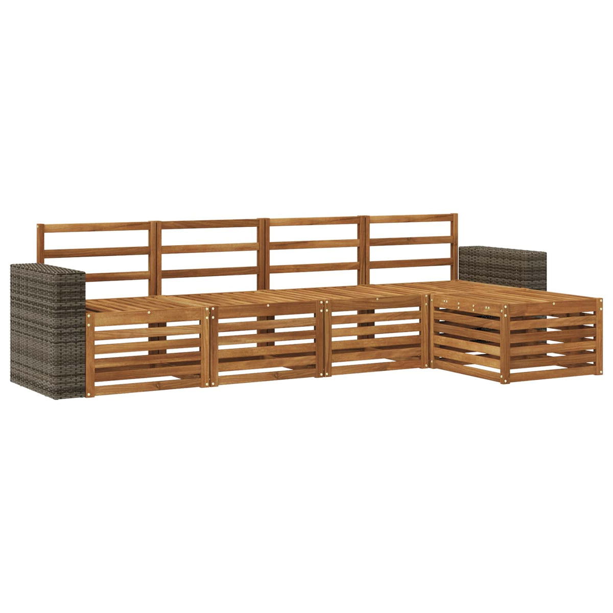 vidaXL Outdoor Sofa Set 5 pcs Natural 2