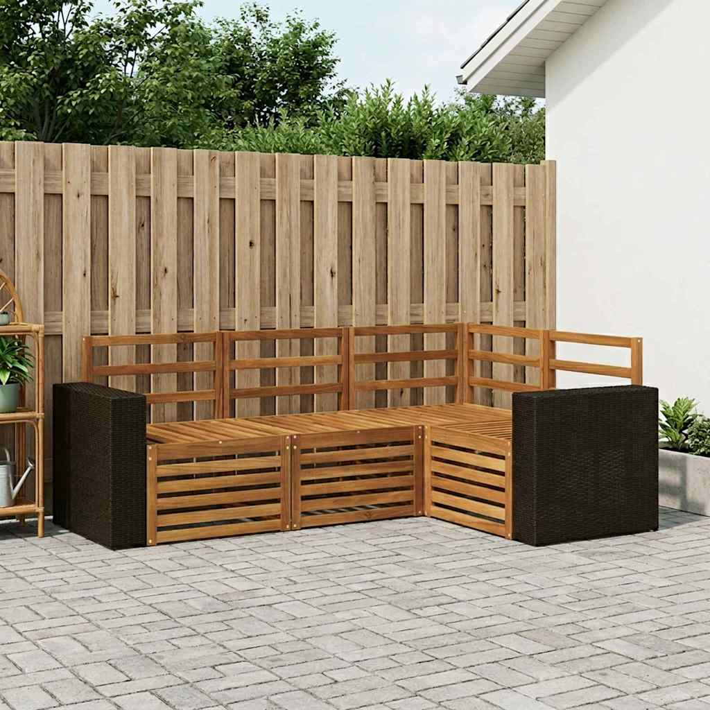 vidaXL Outdoor Sofa Set 4 pcs Polyester 1