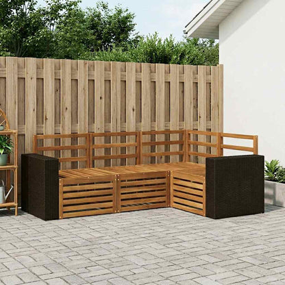 vidaXL Outdoor Sofa Set 4 pcs Polyester 1