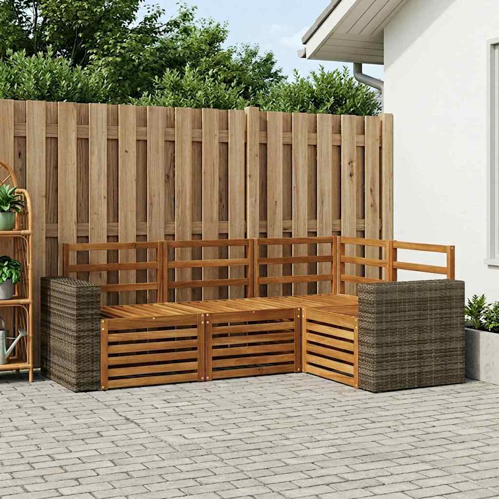 vidaXL Outdoor Sofa Set 4 pcs Polyester 1