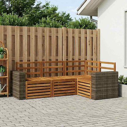 vidaXL Outdoor Sofa Set 4 pcs Polyester 1