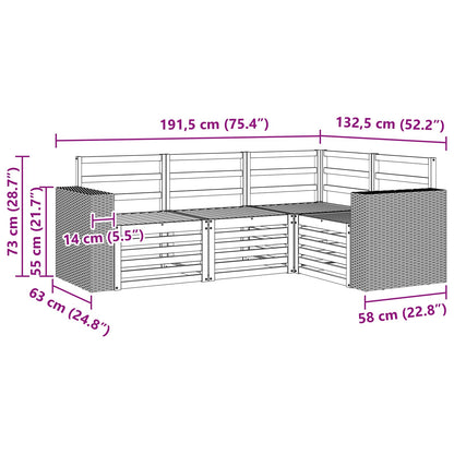 vidaXL Outdoor Sofa Set 4 pcs Polyester 6