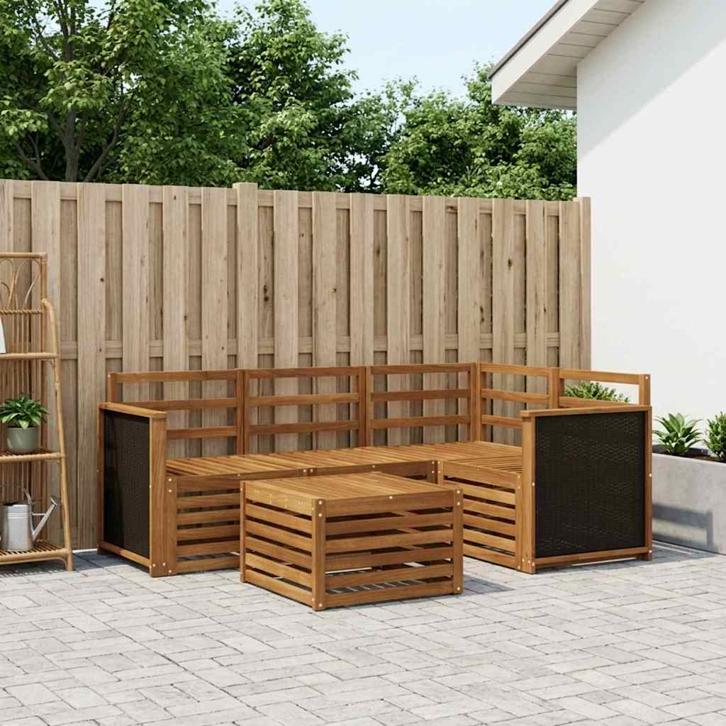 vidaXL Outdoor Sofa Set 5 pcs Natural Polyester 1