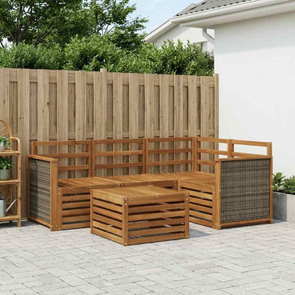 vidaXL Outdoor Sofa Set 5 pcs Natural Polyester 1