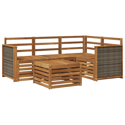 vidaXL Outdoor Sofa Set 5 pcs Natural Polyester 2