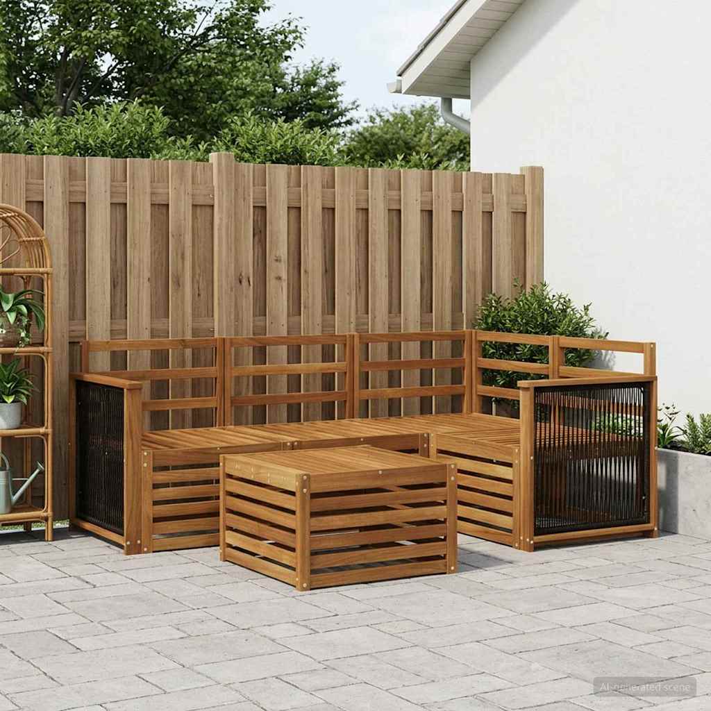 vidaXL Outdoor Sofa Set 5 pcs Natural Polyester 1