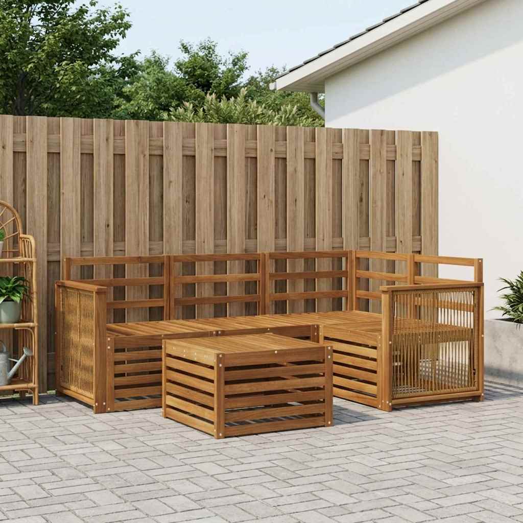 vidaXL Outdoor Sofa Set 5 pcs Natural Polyester 1