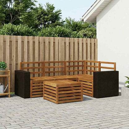 vidaXL Outdoor Sofa Set 5 pcs Polyester Natural