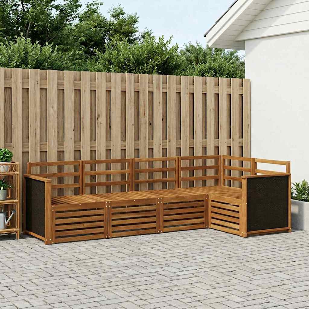 vidaXL Outdoor Sofa Set 4 pcs Natural Solid Acacia Wood 1