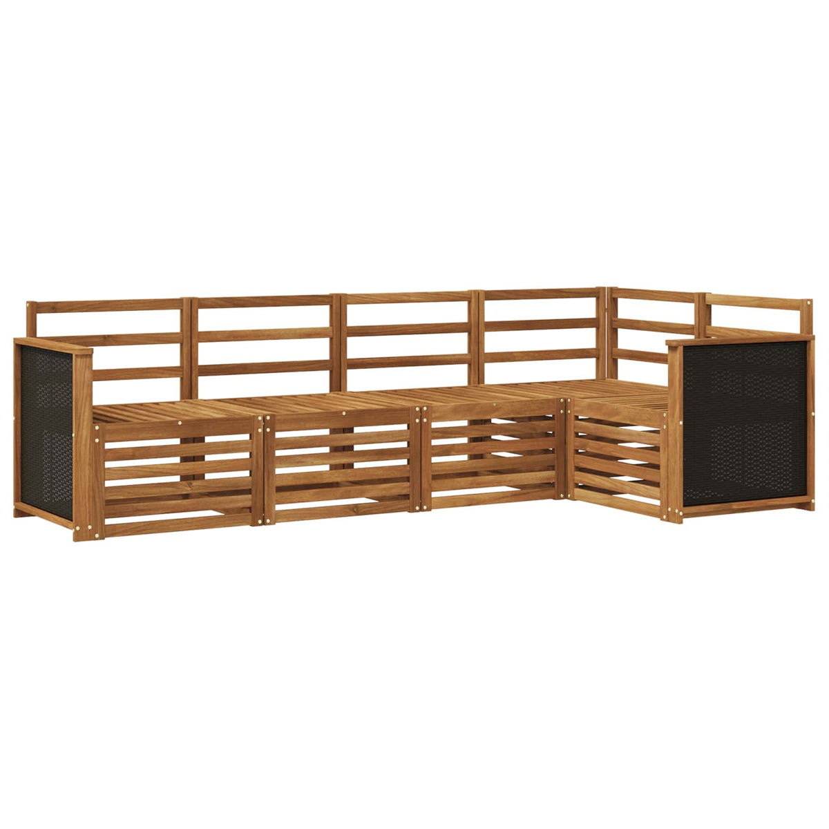 vidaXL Outdoor Sofa Set 4 pcs Natural Solid Acacia Wood 2