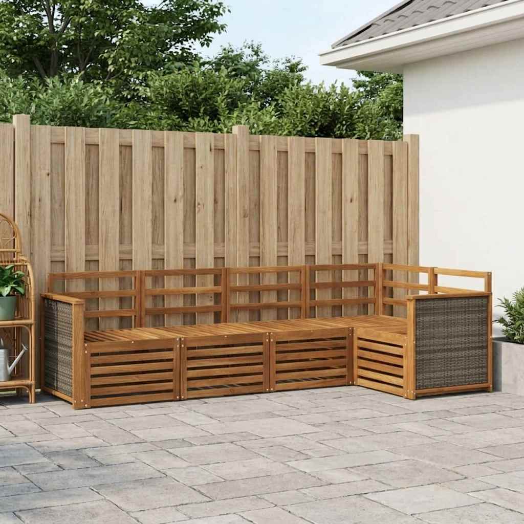 vidaXL Outdoor Sofa Set 4 pcs Natural Solid Acacia Wood 1
