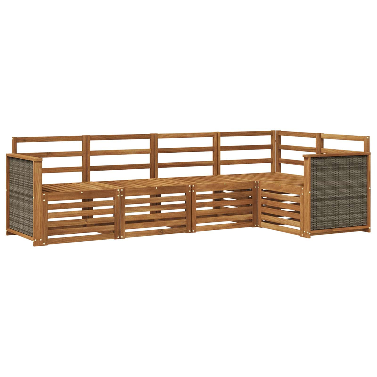 vidaXL Outdoor Sofa Set 4 pcs Natural Solid Acacia Wood 2