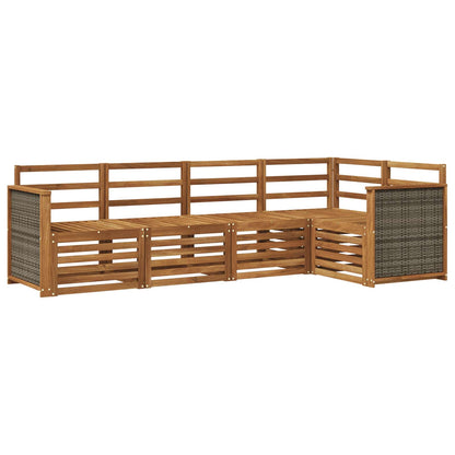 vidaXL Outdoor Sofa Set 4 pcs Natural Solid Acacia Wood 2