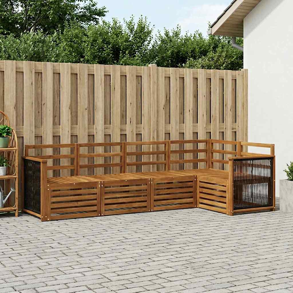 vidaXL Outdoor Sofa Set 4 pcs Natural Solid Acacia Wood 1