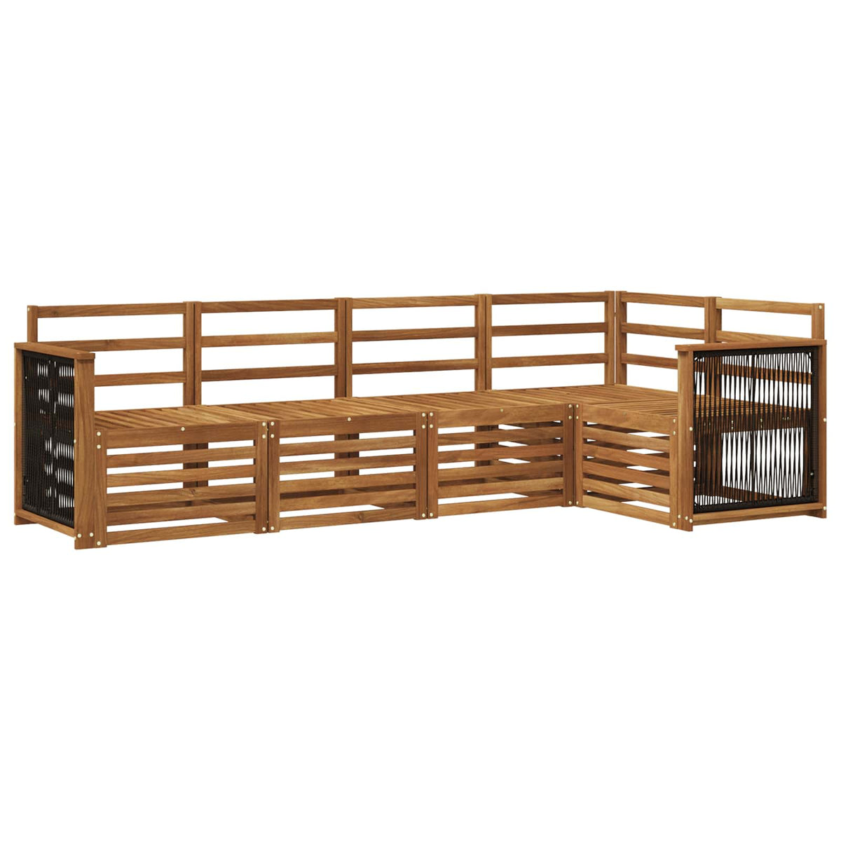 vidaXL Outdoor Sofa Set 4 pcs Natural Solid Acacia Wood 2