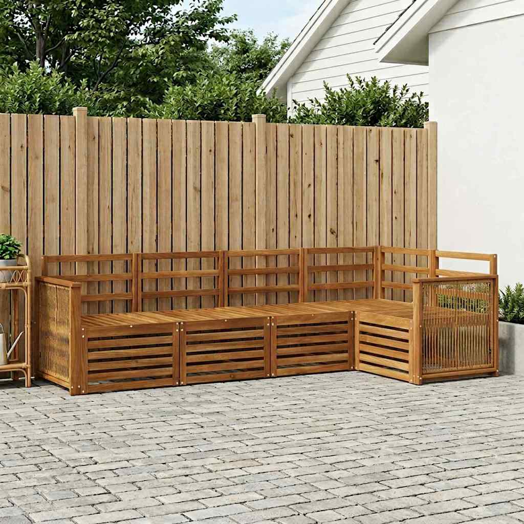 vidaXL Outdoor Sofa Set 4 pcs Natural Solid Acacia Wood 1