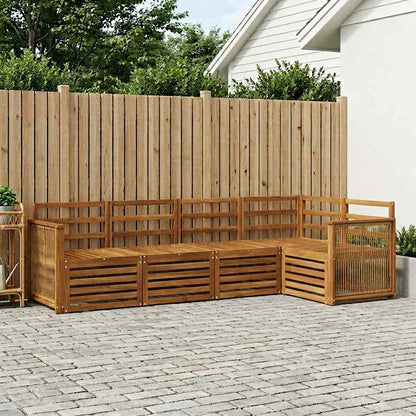 vidaXL Outdoor Sofa Set 4 pcs Natural Solid Acacia Wood 1