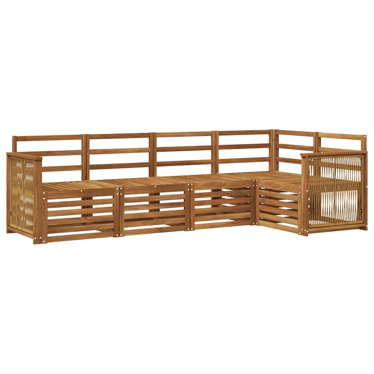 vidaXL Outdoor Sofa Set 4 pcs Natural Solid Acacia Wood 2