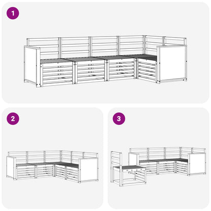 vidaXL Outdoor Sofa Set 4 pcs Natural Solid Acacia Wood 6