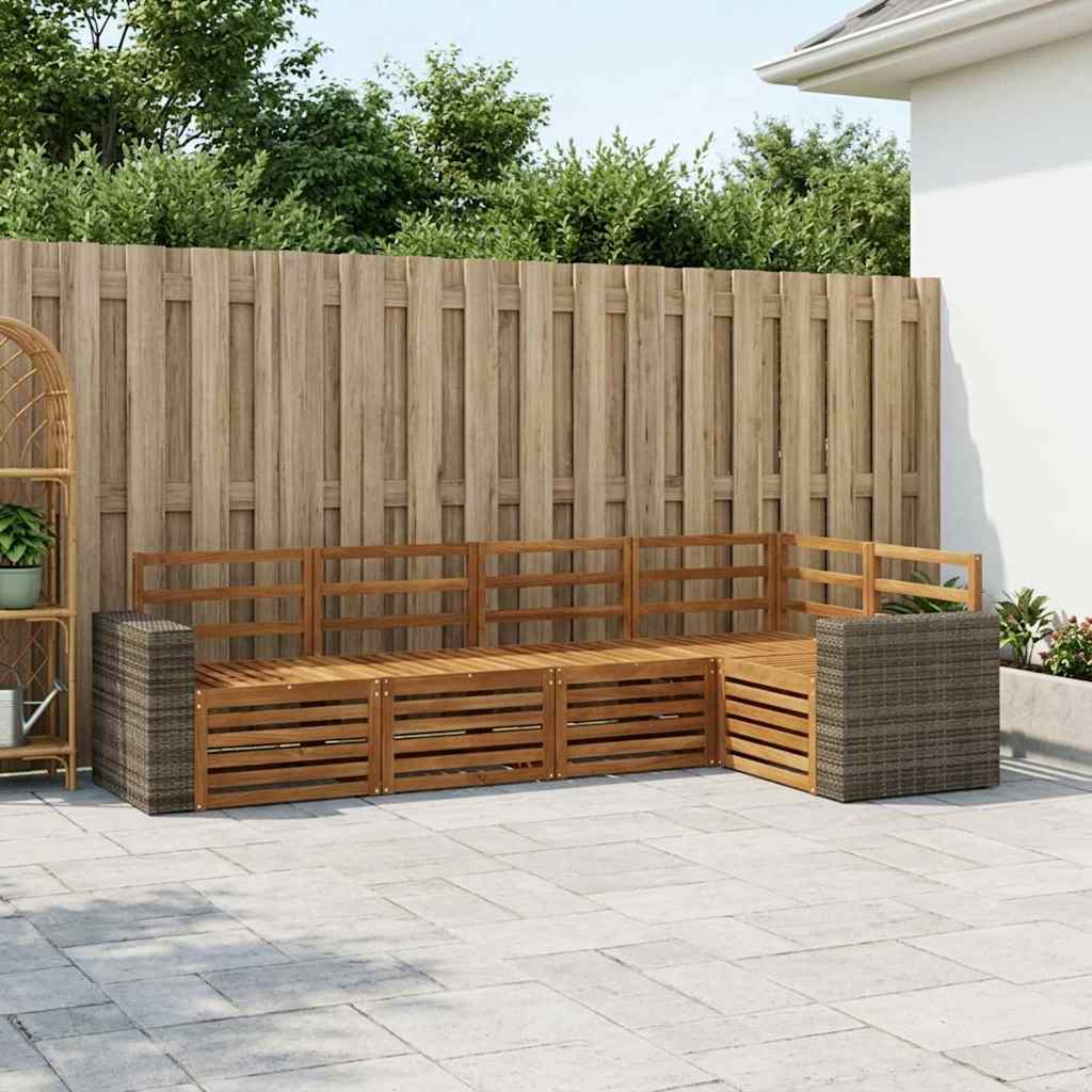 vidaXL Outdoor Sofa Set 5 pcs Natural Polyester 1