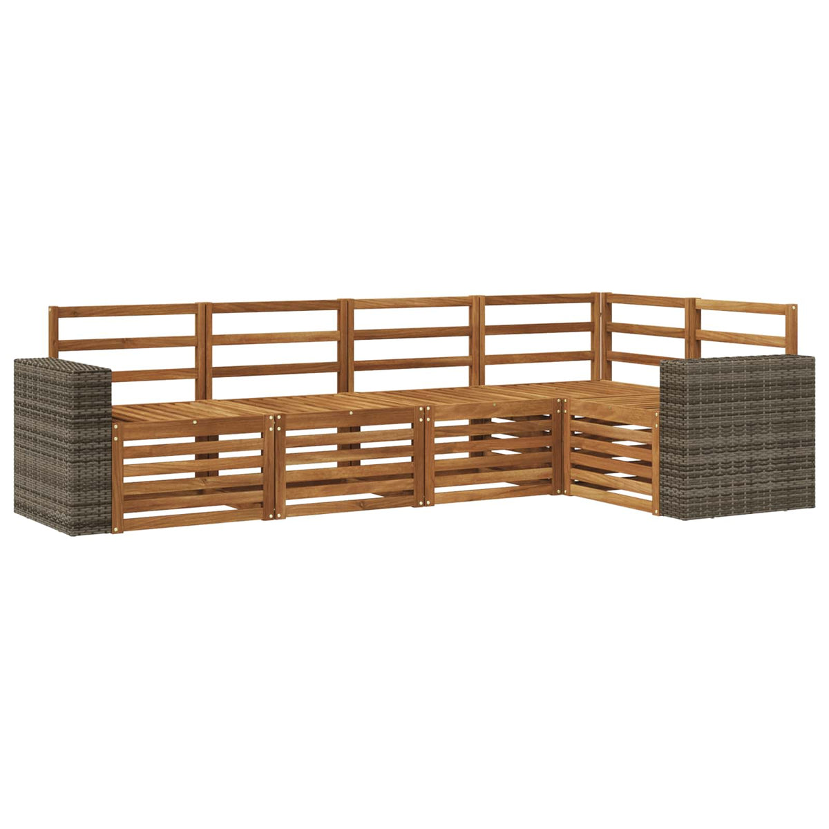 vidaXL Outdoor Sofa Set 5 pcs Natural Polyester 2