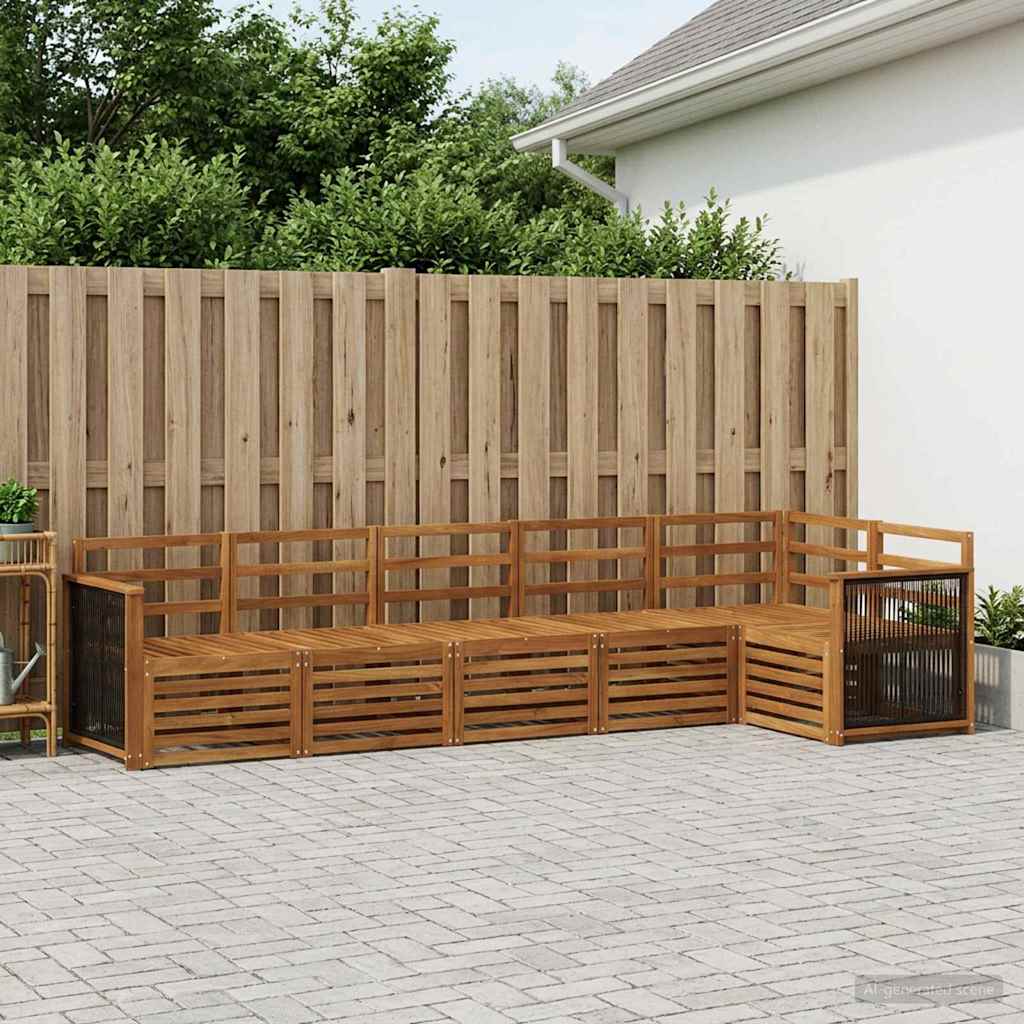 vidaXL Outdoor Sofa Set 6 pcs Polyester Natural