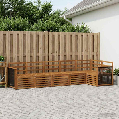 vidaXL Outdoor Sofa Set 6 pcs Polyester Natural