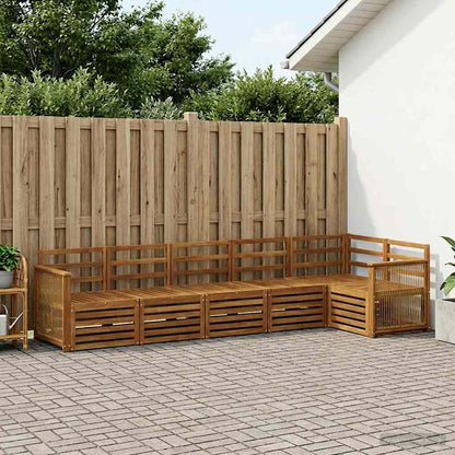 vidaXL Outdoor Sofa Set 6 pcs Polyester Natural