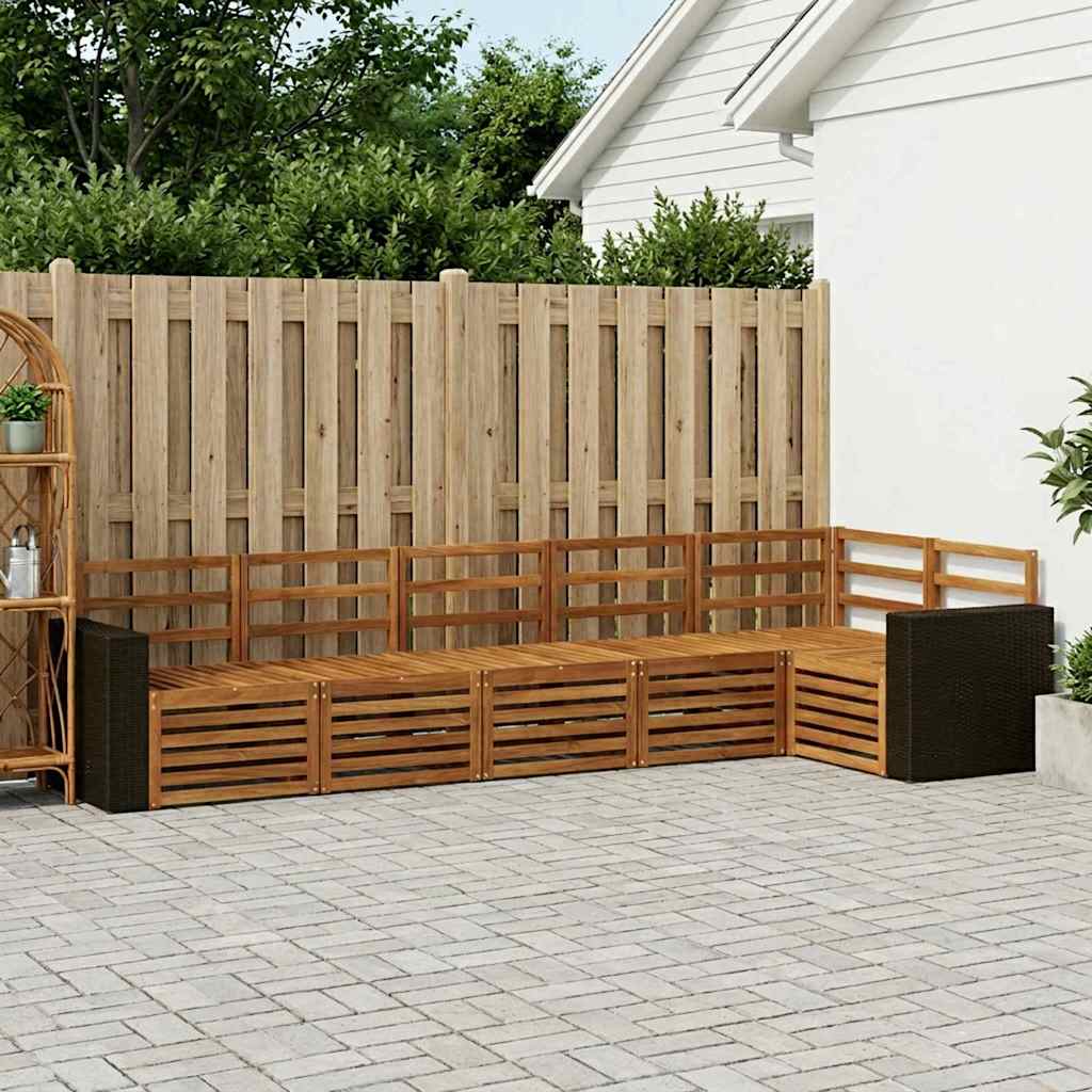 vidaXL Outdoor Sofa Set 6 pcs Polyester Natural