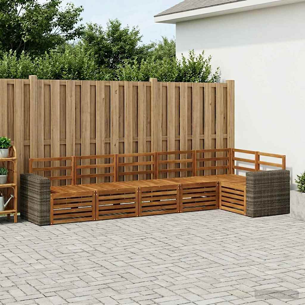 vidaXL Outdoor Sofa Set 6 pcs Polyester Natural