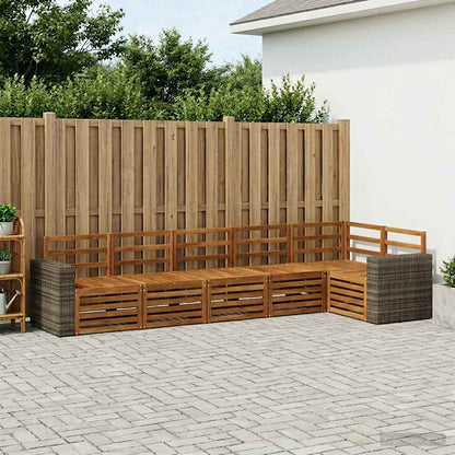 vidaXL Outdoor Sofa Set 6 pcs Polyester Natural